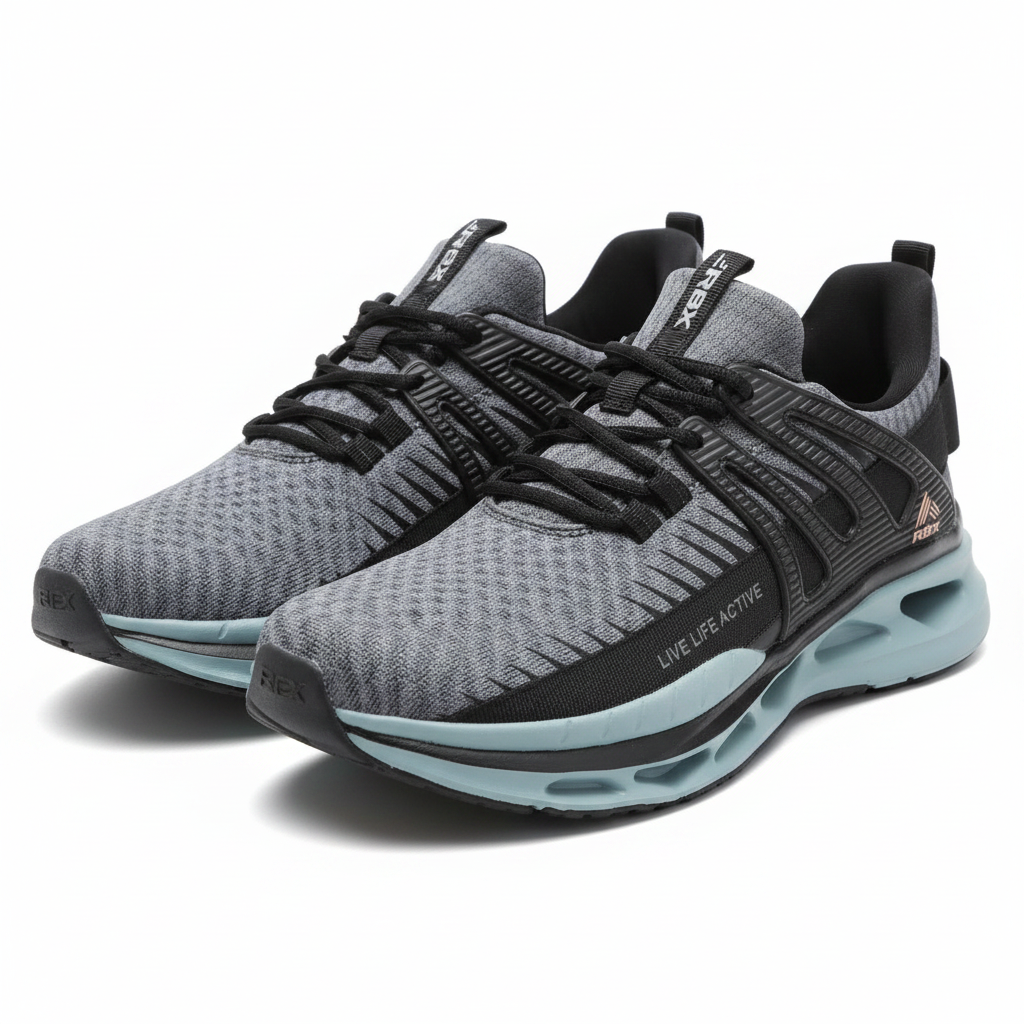 Zapatillas RBX Live Life Active gris negro azul vista lateral