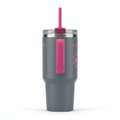 Stanley Quencher Gris Fucsia – vista lateral fondo blanco