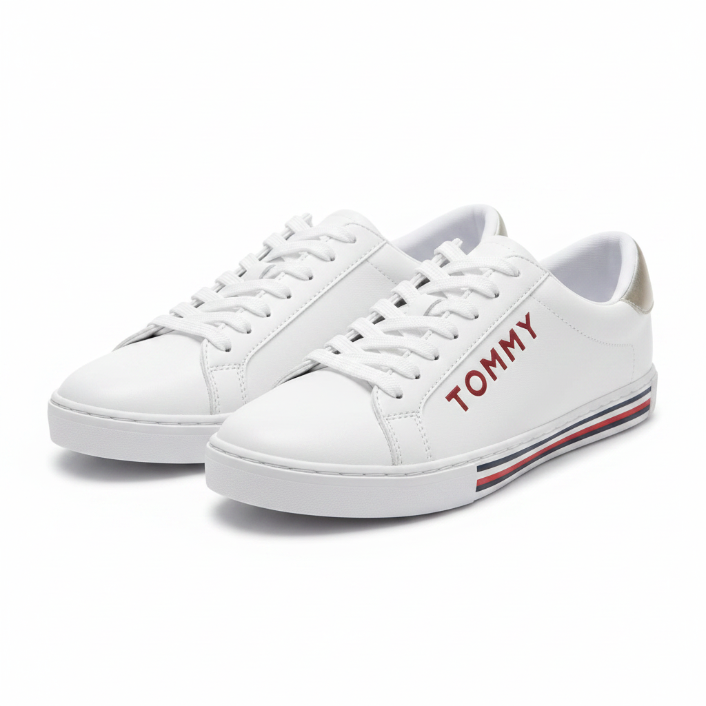 Zapatillas Tommy Hilfiger blancas con logo rojo