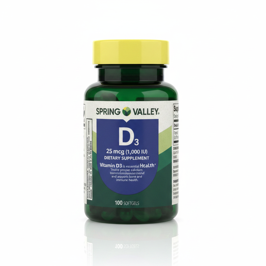 Spring Valley Vitamina D3 25 mcg 100 Softgels