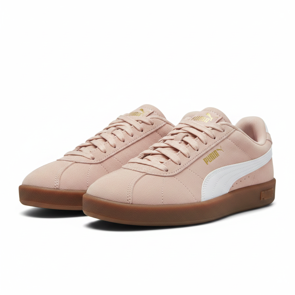 Zapatillas Puma Suede Rosa Blush con logo dorado