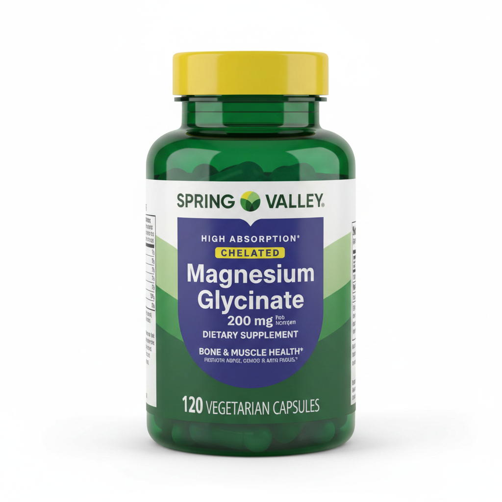 Spring Valley Magnesium Glycinate fondo blanco