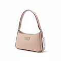Cartera GUESS baguette rosa nude con logo plateado y etiqueta original